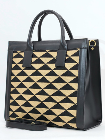 Шоппер Steffalini st1260 calf/tess nero/beige