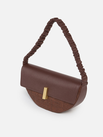 Сумка-седло Arcadia Moon ar4938 dollaro/raffia cognac