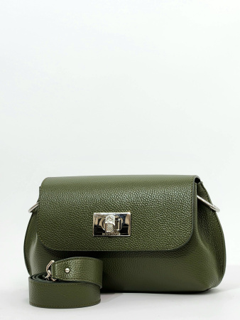 Сумка-багет Di Gregorio gr821 vitello oliva argento