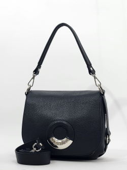 Сумка-седло Di Gregorio gr2005 vitello nero argento