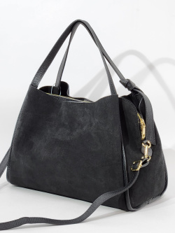Сумка-тоут Di Gregorio gr9159 vitello/camoscio nero oro