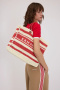 Шоппер Ermanno Scervino Ashley Stripe sce12402098 red