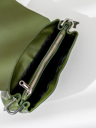 Сумка-багет Di Gregorio gr8745 vitello oliva argento