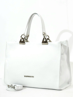 Тоут-шоппер Di Gregorio gr1974 vitello bianco argento