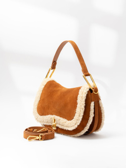 Сумка-седло Coccinelle Magie Eco Shearling E1RJM180301 552 natural/cuir