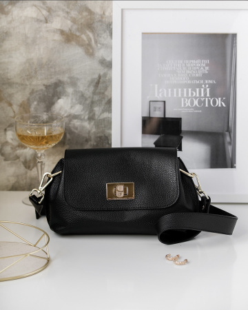 Сумка-багет Di Gregorio gr821 vitello nero oro