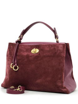 Сумка-хобо Steffalini st8581 vitello/camoscio bordo