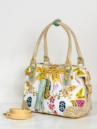 Сумка-боулер Marino Orlandi mo4716 bianco/farfalle/beige