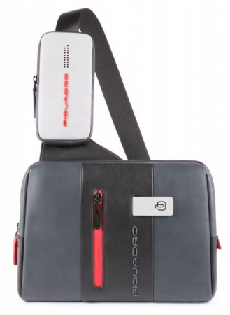 Рюкзак-слинг Piquadro Urban CA4974UB00/GRN серый/черный натур.кожа