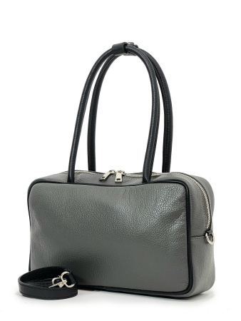 Сумка-боулер Steffalini st1292 vitello grigio/nero