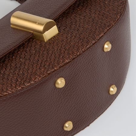 Сумка-седло Arcadia Moon ar4939 dollaro/raffia cognac