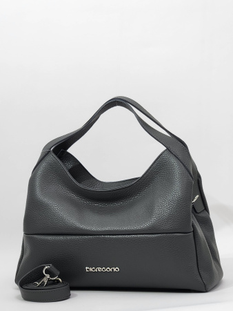 Сумка-хобо Di Gregorio gr1771 vitello grigio argento