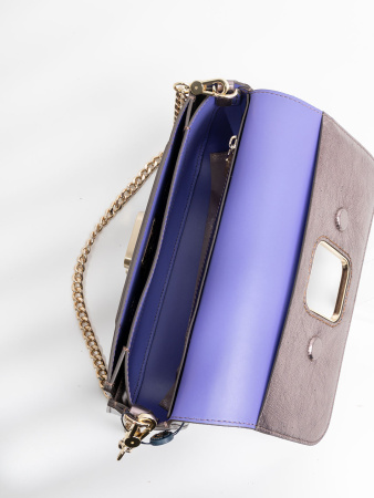 Сумка-багет Gironacci gir2290 laminato/calf bronzo/viola