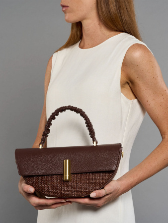 Сумка-седло Arcadia Moon ar4939 dollaro/raffia cognac