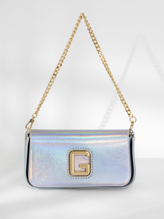 Сумка-багет Gironacci gir2290 metallic/calf acciaio/lilla