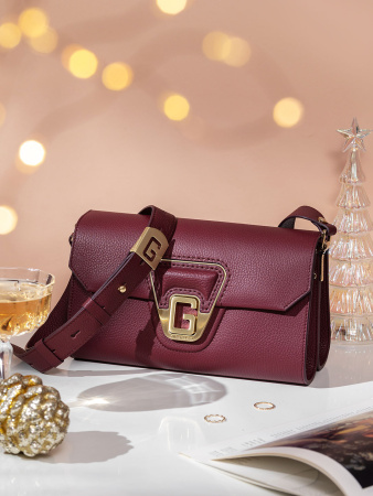 Сумка-багет Gironacci gir3211 vitello/calf vino/lilla