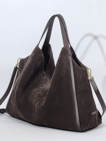 Сумка-хобо Loristella ls2787CA camoscio cioccolato/cacao