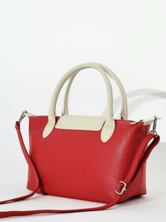 Сумка-боулер Steffalini st1246 vitello rosso/latte