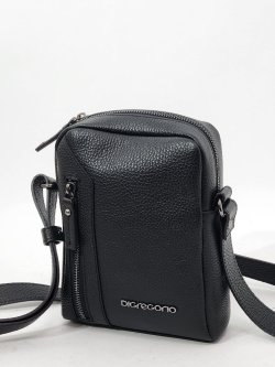 Вертикальная сумка Di Gregorio gr601 vitello nero argento scuro