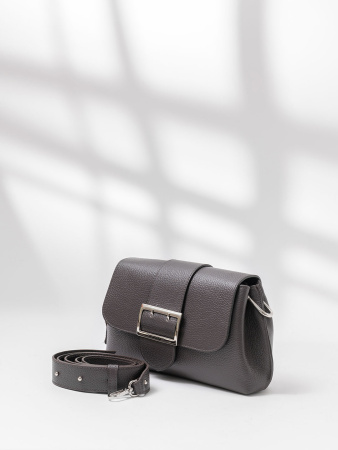 Сумка-багет Di Gregorio gr8745 vitello t.moro argento