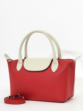 Сумка-боулер Steffalini st1246 vitello rosso/latte