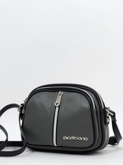 Мини-сумка Di Gregorio gr8829 vitello cenere/nero argento