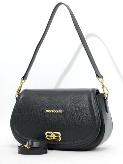 Сумка-седло Di Gregorio gr8995 vitello nero oro