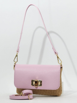 Клатч Steffalini st2053 raffia/vitello rosa