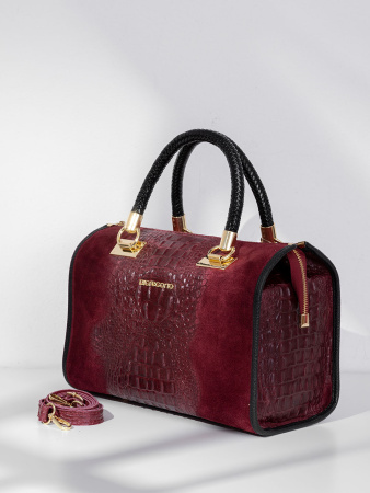 Саквояж-боулер Di Gregorio gr8865 camoscio st.cocco chianti oro