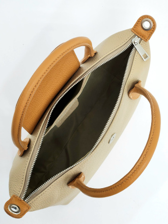 Сумка-боулер Steffalini st1246 vitello taupe/cuoio