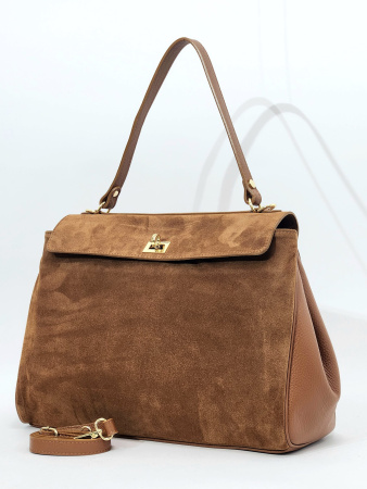 Сумка-тоут Steffalini st1323 vitello/camoscio cuoio