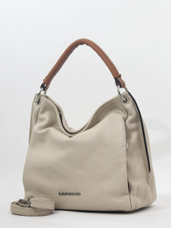 Сумка-тоут Di Gregorio gr1778 vitello latte/cuoio argento