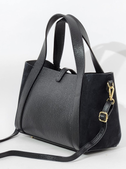 Тоут-шоппер Di Gregorio gr9203 vitello/camoscio nero oro