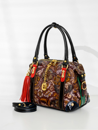 Сумка-боулер Marino Orlandi mo4717 fiori marrone/verde