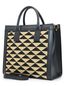 Шоппер Steffalini st1260 calf/tess nero/beige