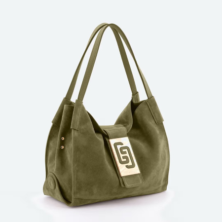 Сумка-тоут Gironacci gir2490 nabuk/vitello/venere bosco/bosco