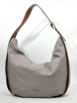 Сумка-хобо Di Gregorio gr1980 vitello smog/cuoio argento
