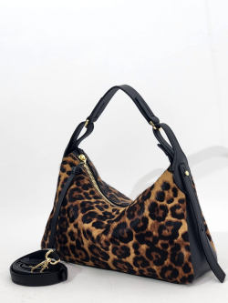 Мини-хобо Loristella ls3089C leopardo/nero