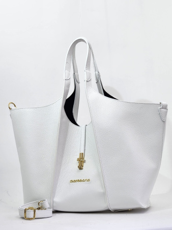 Шоппер Di Gregorio gr9169 vitello bianco oro