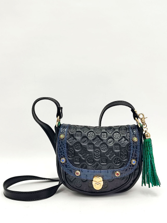 Сумка-седло Marino Orlandi mo1720 logo nero/blu/verde PP