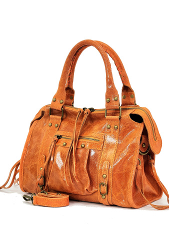 Сумка-боулер Steffalini st2331 vitello/laminato arancione