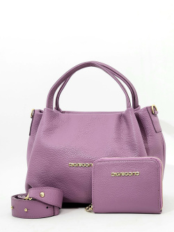Сумка-тоут и кошелек Di Gregorio gr8810 vitello viola oro