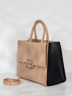 Сумка-тоут Baldinini B-Lock G2DPWGA30062C44 nude/black/snake logo