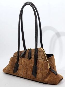 Сумка-хобо Steffalini st6127P vitello/camoscio giraffa cuoio