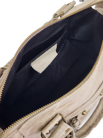 Сумка-боулер Steffalini st2331 vitello/laminato taupe chiaro