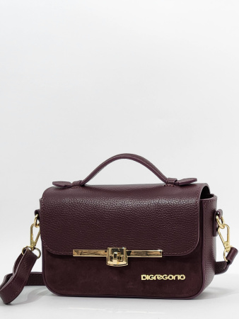 Мини-сэтчел Di Gregorio gr9132 vitello/camoscio bordo oro