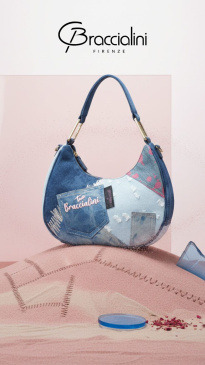 Сумка-хобо Braccialini Amy Jeans B18823-TY 200 tessuto/polisynt blu