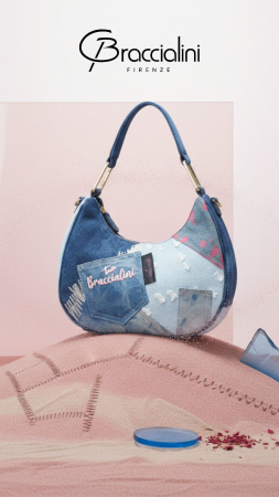 Сумка-хобо Braccialini Amy Jeans B18823-TY 200 tessuto/polisynt blu