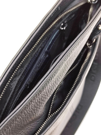 Вертикальная сумка Di Gregorio gr599 vitello nero argento scuro