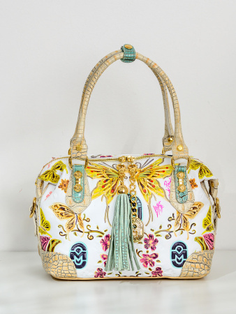 Сумка-боулер Marino Orlandi mo4716 bianco/farfalle/beige